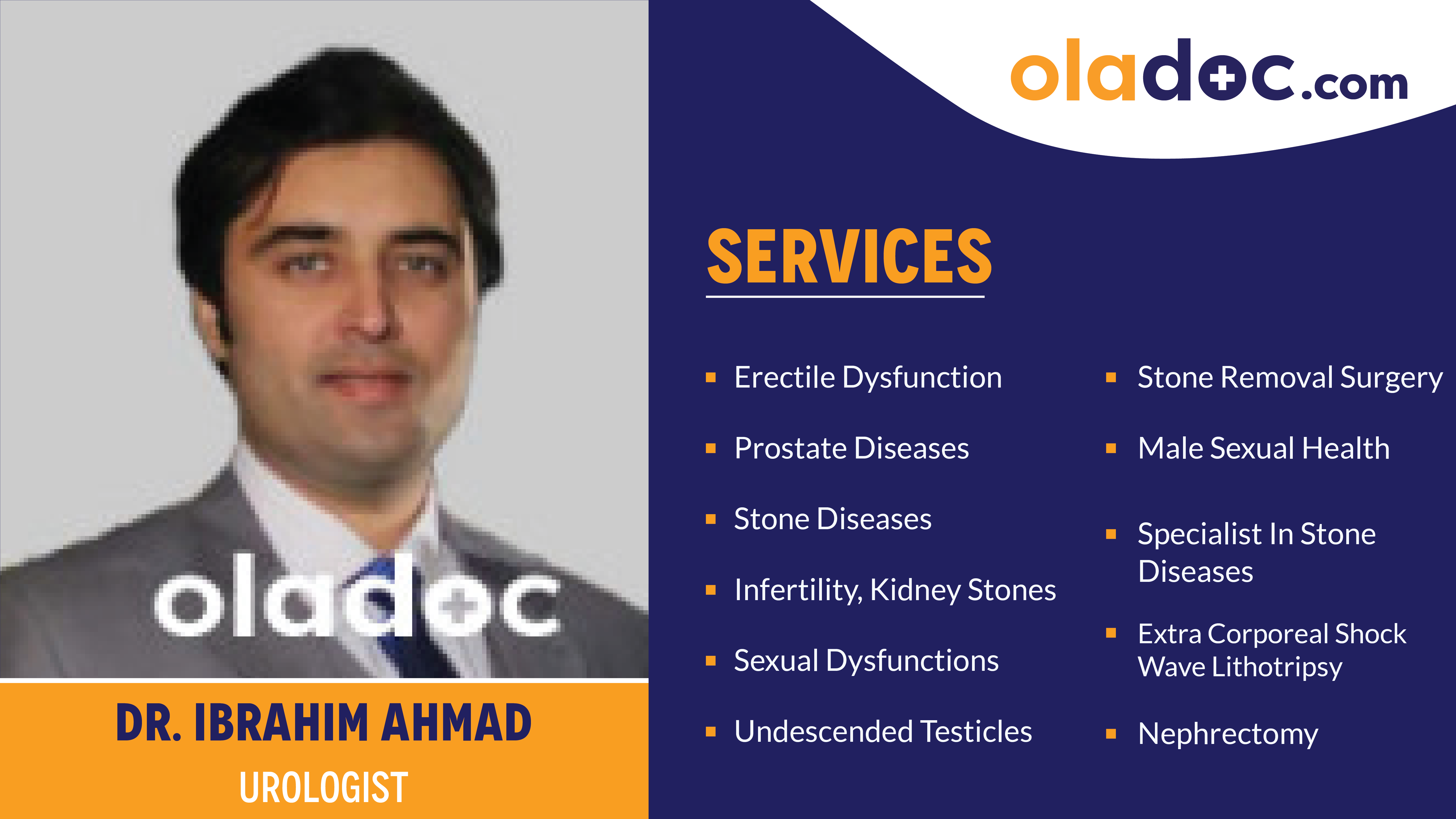 Services provided by Dr.Ibrahim Ahmad